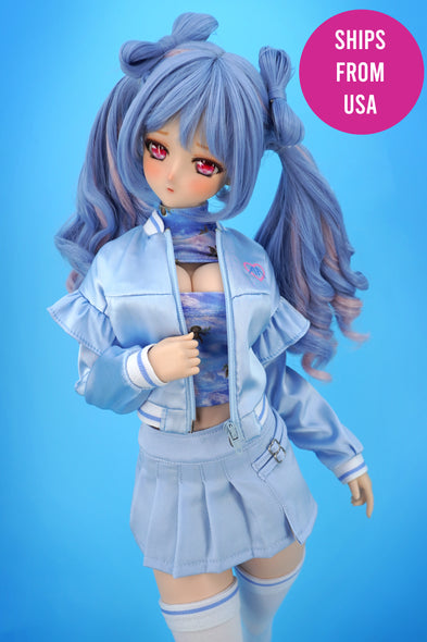 Ruffle Satin Bomber Jacket