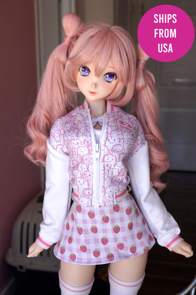 Terry Bomber Jacket - Pink Neko