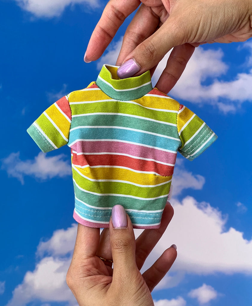 Crop T-shirt & panty set - Rainbow stripe
