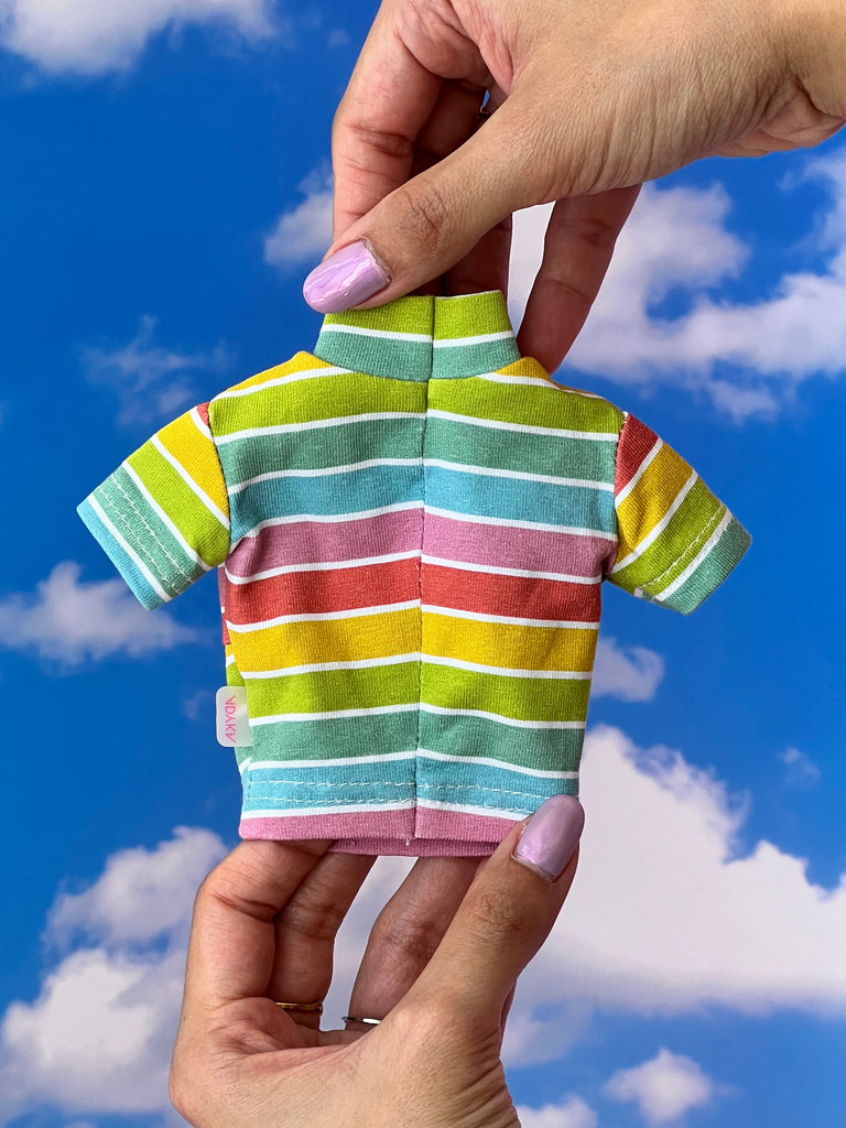 Crop T-shirt & panty set - Rainbow stripe