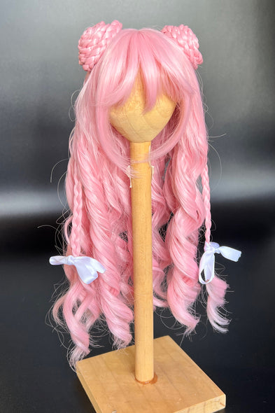 The Pink Long Buns Wig